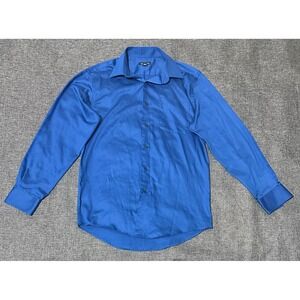 George Men's S 14-14 1/2 32/33 Blue Long Sleeve Shirt